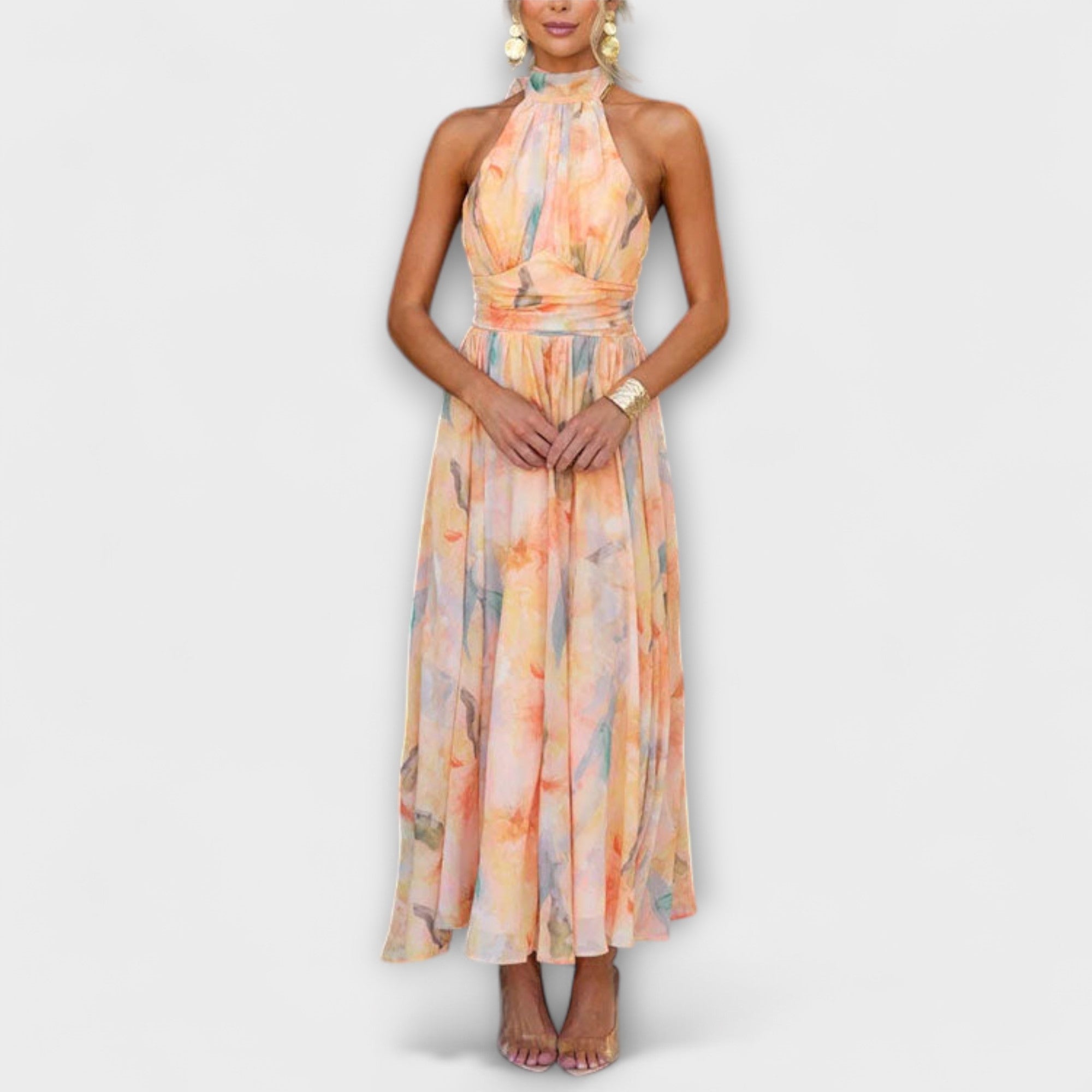 Sue | Watercolour Print Maxi Dress
