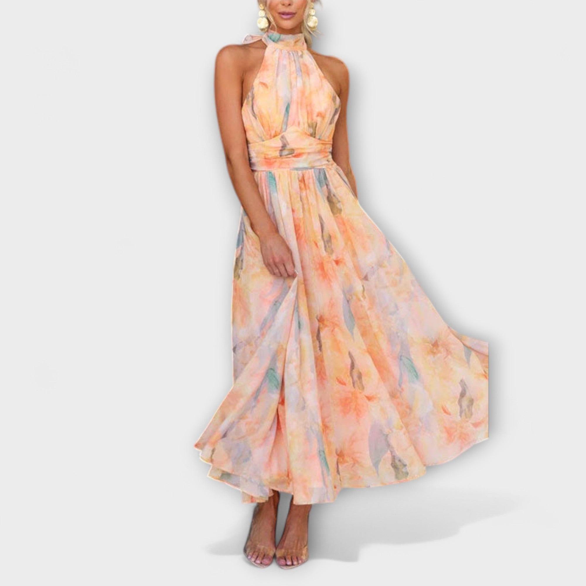 Sue | Watercolour Print Maxi Dress