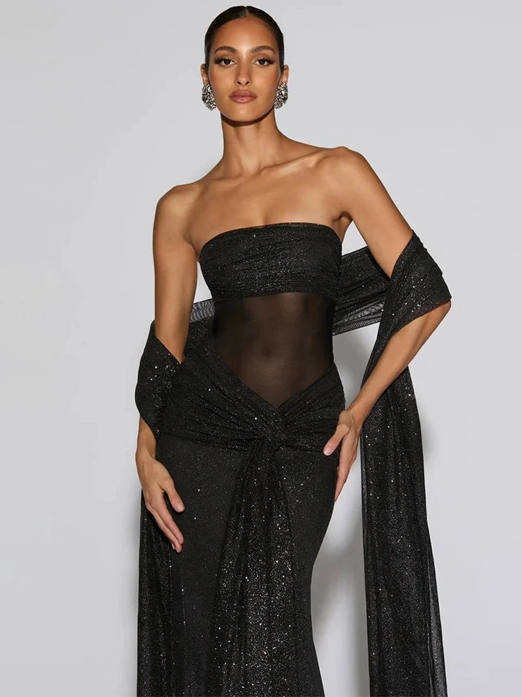 LUXIA™ Sparkle Maxi Dress