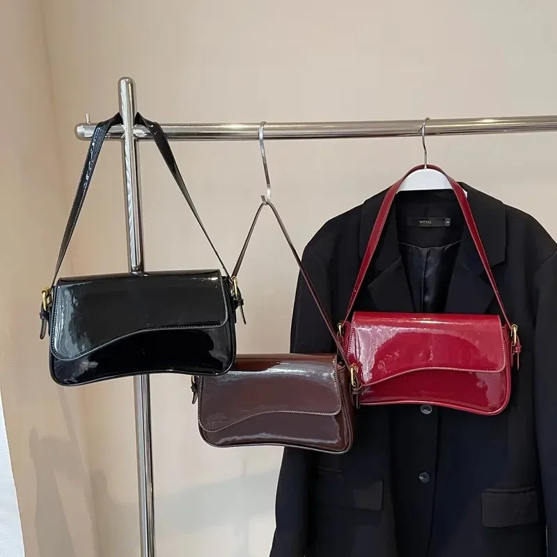 Hasp Sewing Thread PU Shoulder Bags 2025 High Quality Solid Color Large Capacity Versatile Simple Trendy Crossbody Bags