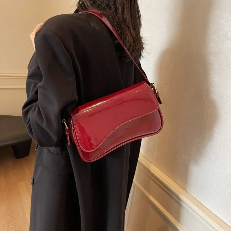 Hasp Sewing Thread PU Shoulder Bags 2025 High Quality Solid Color Large Capacity Versatile Simple Trendy Crossbody Bags