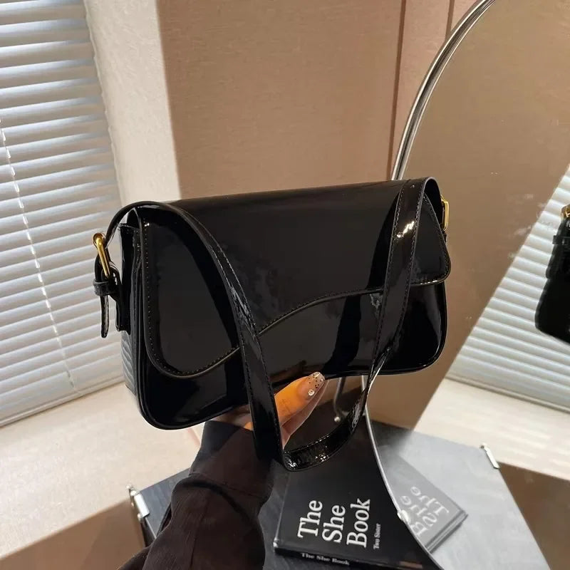 Hasp Sewing Thread PU Shoulder Bags 2025 High Quality Solid Color Large Capacity Versatile Simple Trendy Crossbody Bags