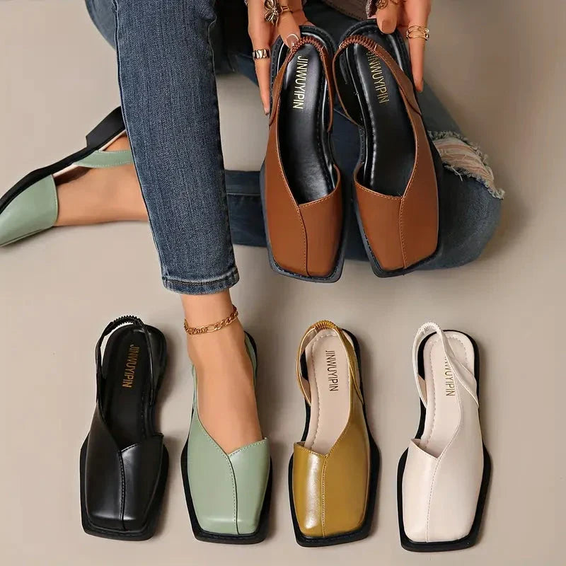 MARY JANES Leather Slip-On Flats