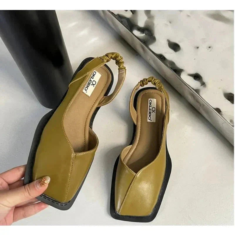 MARY JANES Leather Slip-On Flats