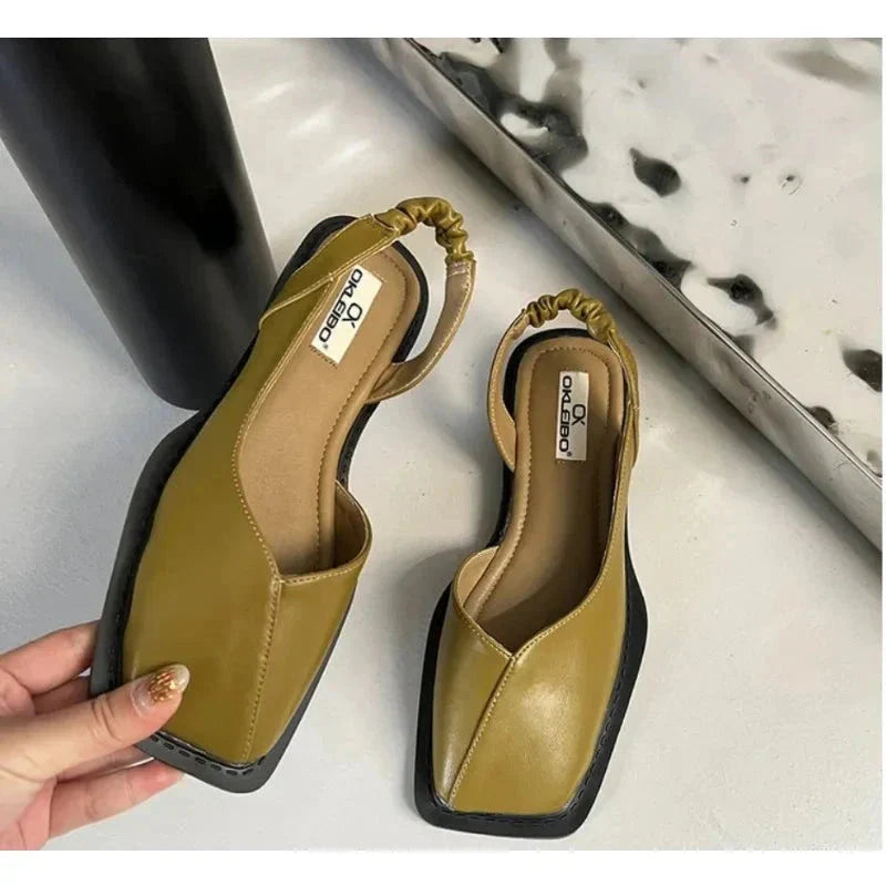 MARY JANES Leather Slip-On Flats